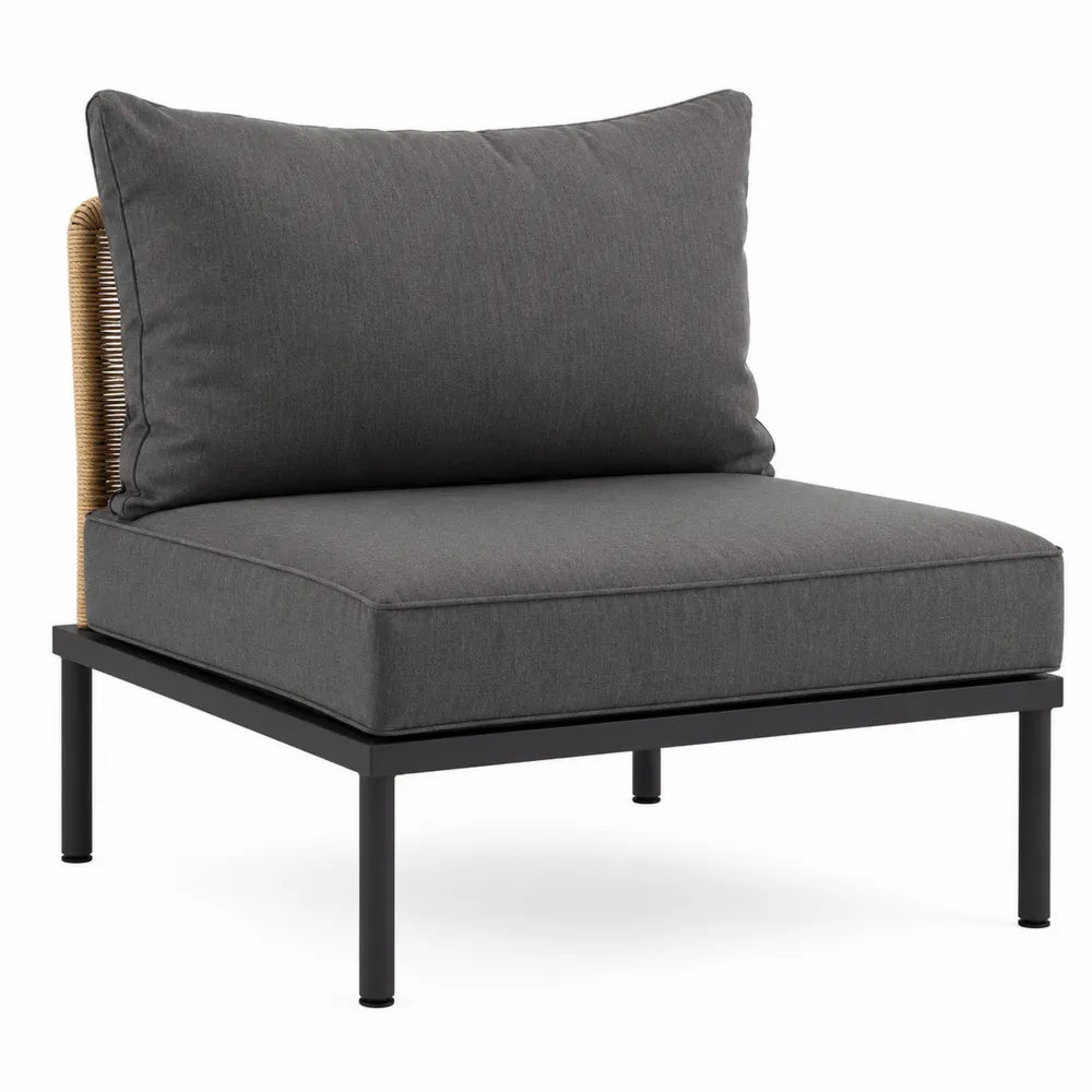 Chaise de jardin en tissu avec cadre en métal