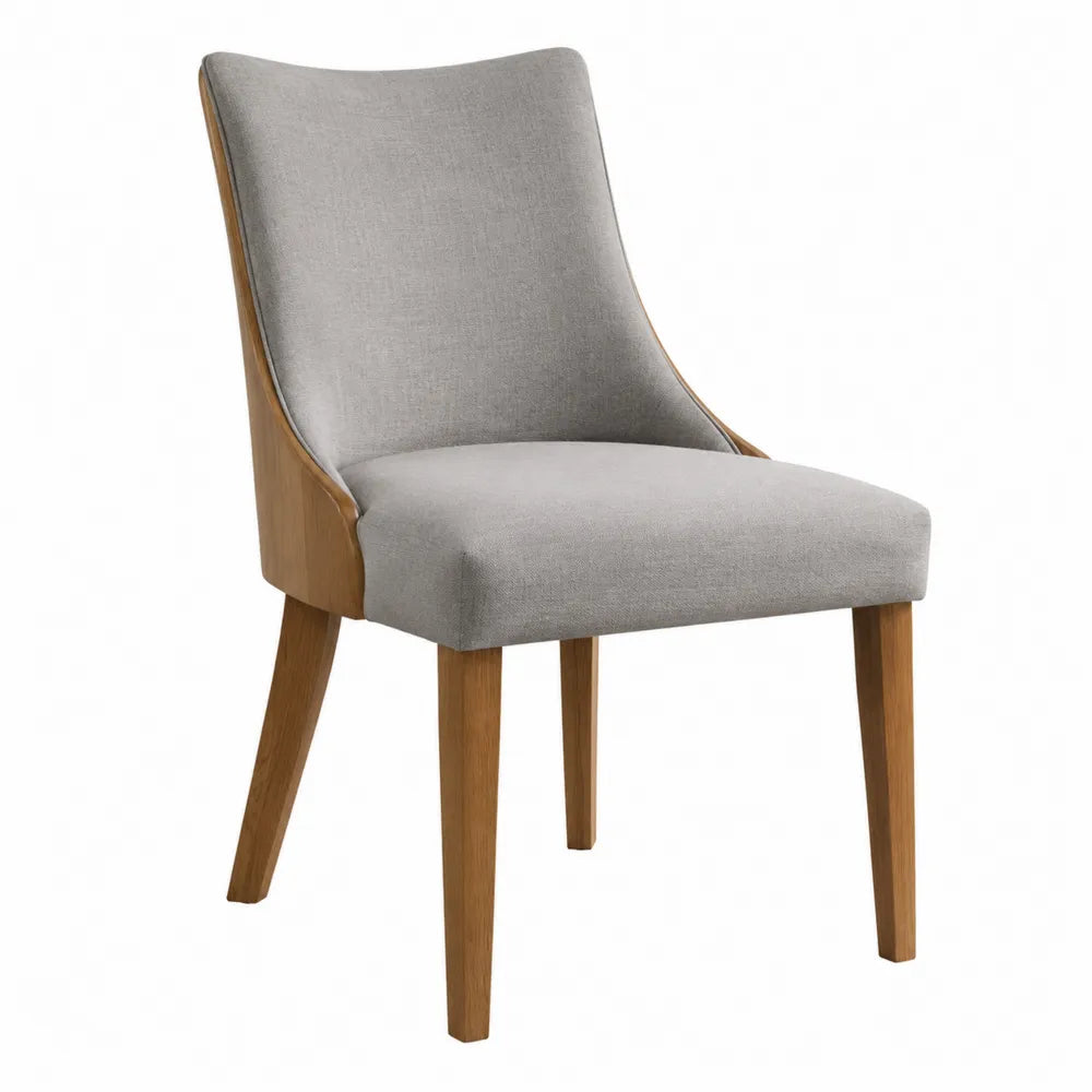 Chaise en bois et tissu gris