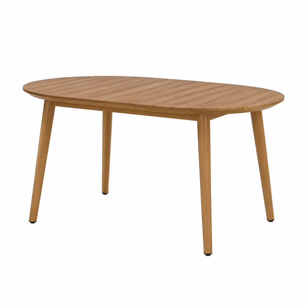 Table de jardin ovale en bois d'acacia