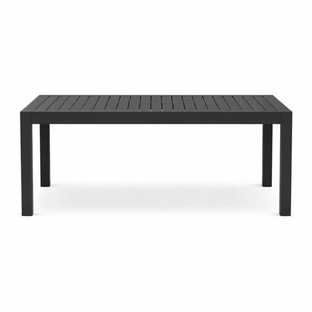Table de jardin en métal noir 180x90x75 cm