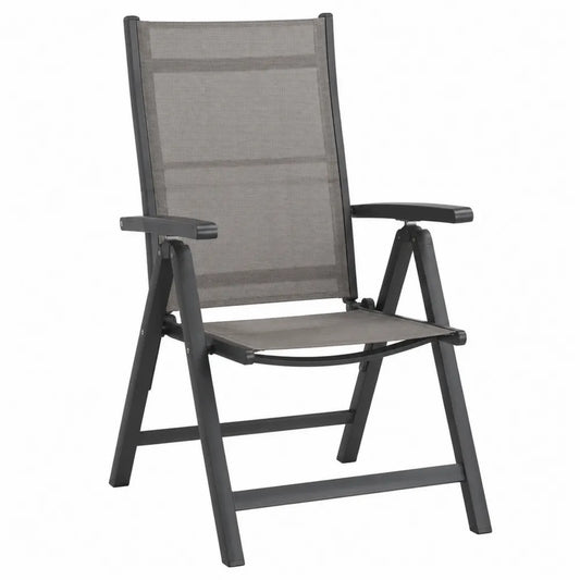 Chaise pliante extérieure en aluminium et textilène gris