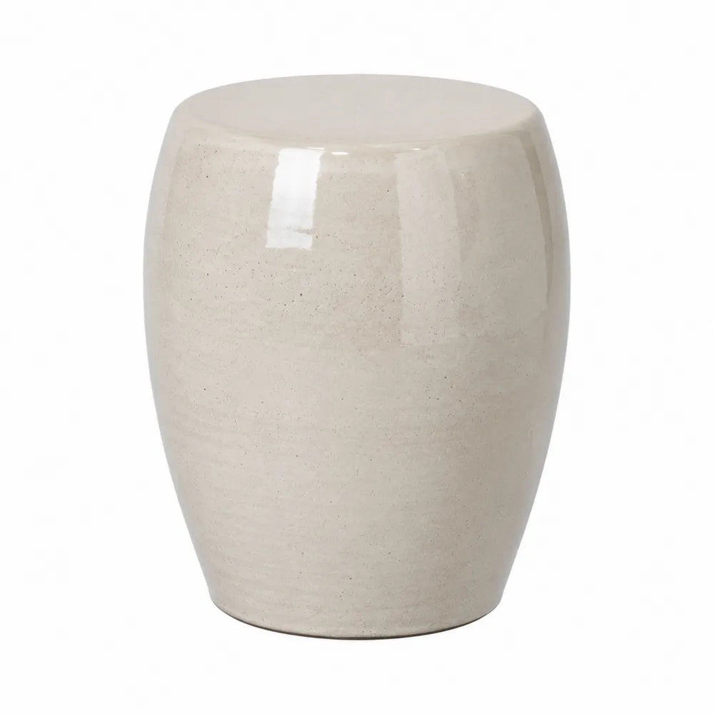 Tabouret en céramique beige 45 cm
