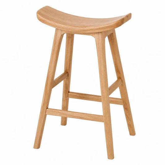 Tabouret en bois de chêne naturel, hauteur 75 cm