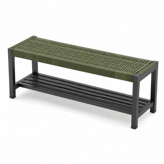 Banc en aluminium et corde synthétique vert