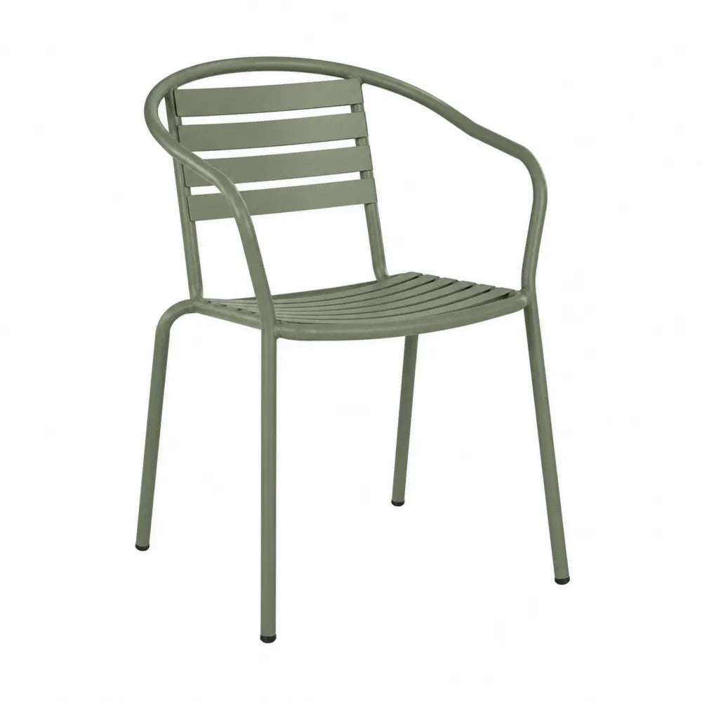 Chaise extérieure en métal vert empilable 55x55x80 cm