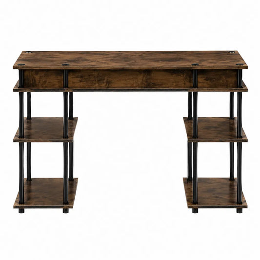 Bureau en bois MDF avec étagères latérales en métal