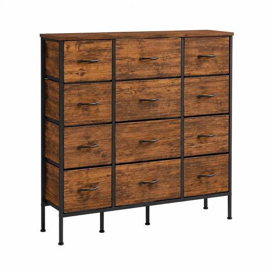 Commode en bois et métal marron
