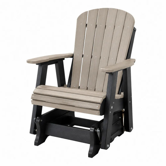 Chaise berçante d'extérieur en bois composite gris et noir 60x80x100cm