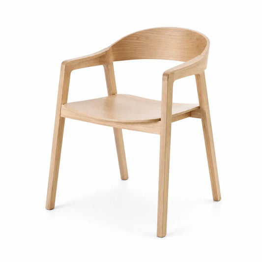 Chaise en bois de chêne avec accoudoirs
