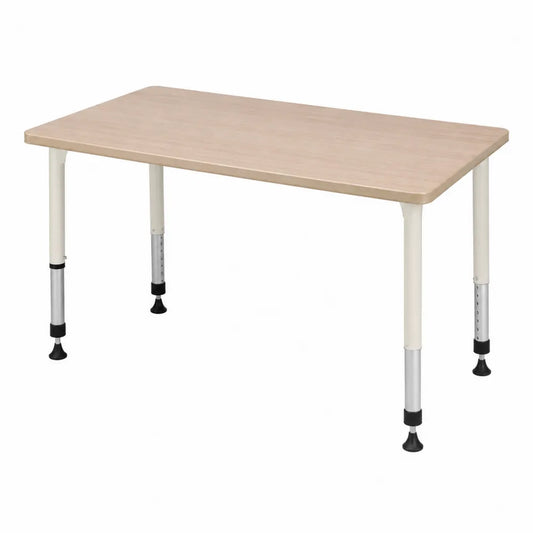 Table rectangulaire en bois avec pieds réglables en métal 120x60 cm