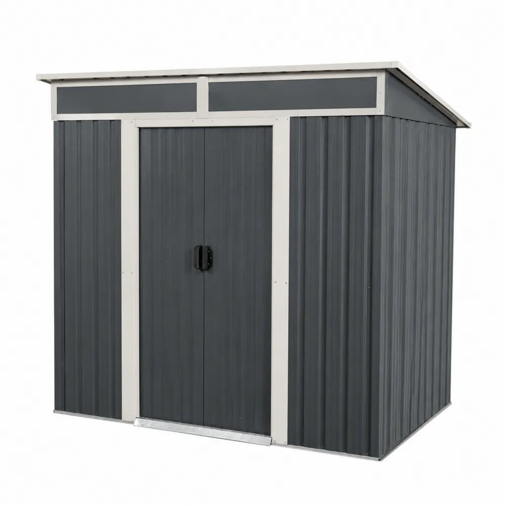 Abri de jardin en métal galvanisé gris foncé 213x130x173 cm
