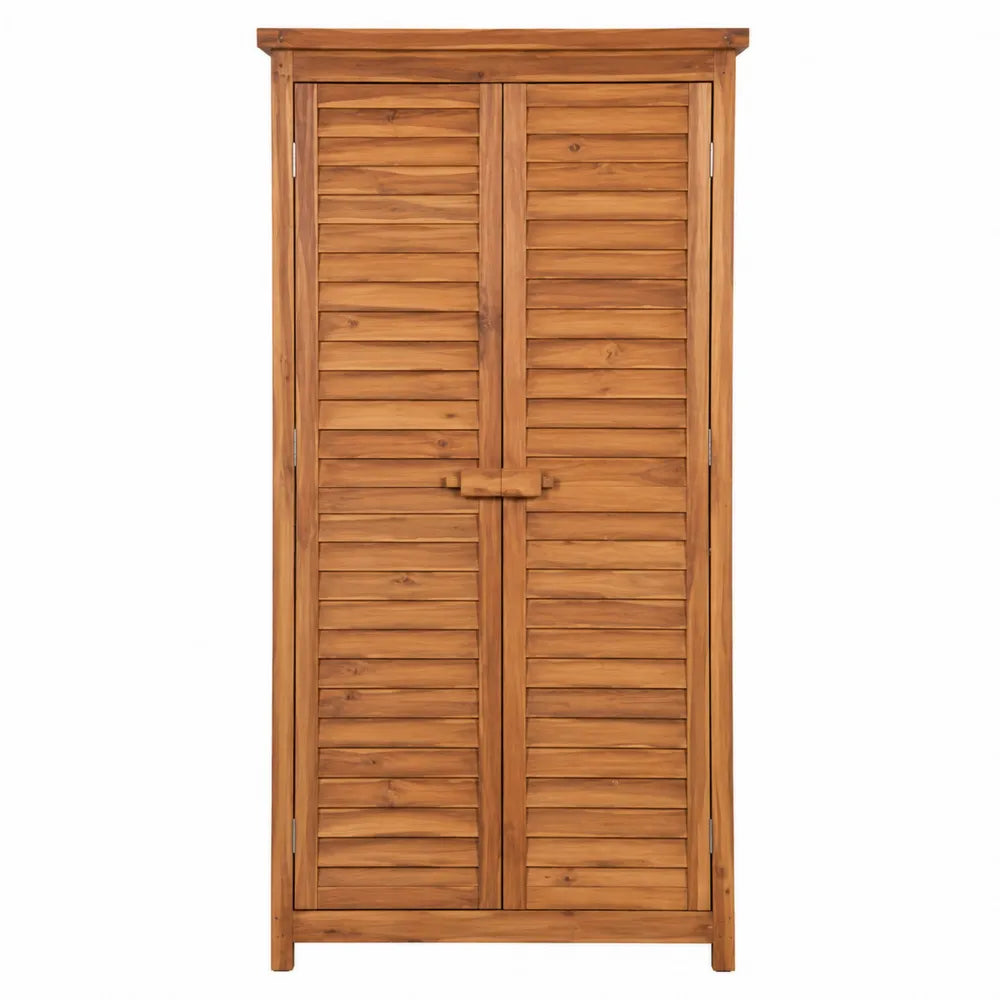 Armoire de Rangement Extérieure en Bois d'Acacia 87x46x160 cm