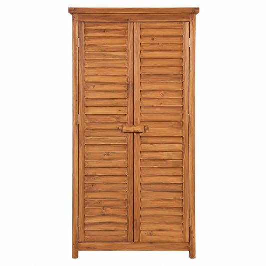 Armoire de Rangement Extérieure en Bois d'Acacia 87x46x160 cm