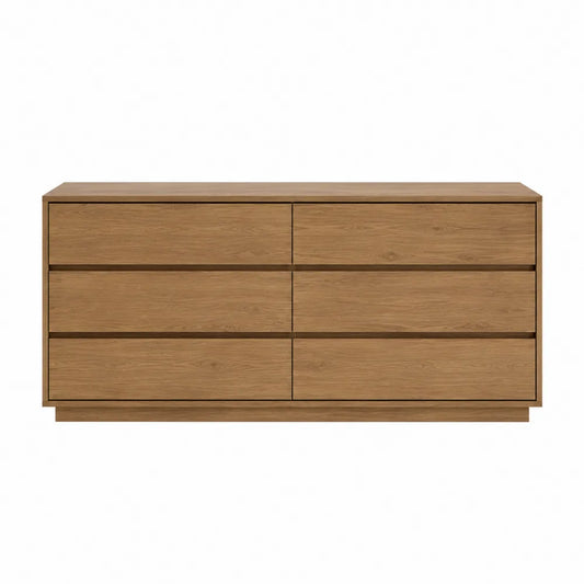 Commode en bois de chêne avec 6 tiroirs 140x45x75 cm