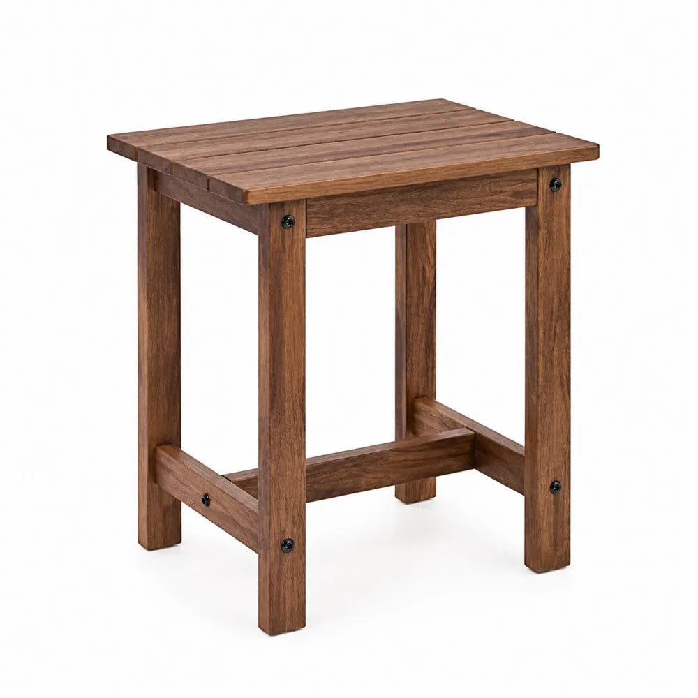 Table carrée en bois d'acacia marron 40x40x46 cm