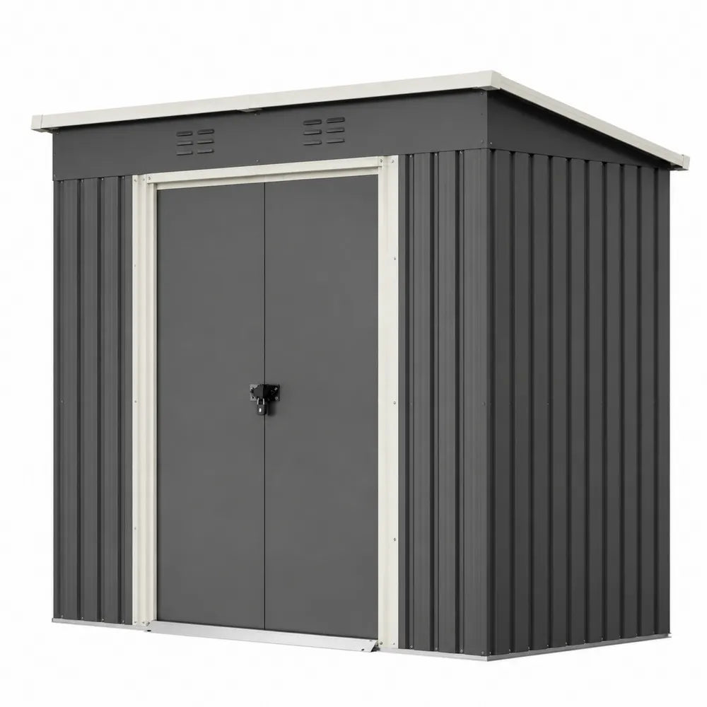 Abri de Jardin en Métal Gris Anthracite 213x127x185 cm
