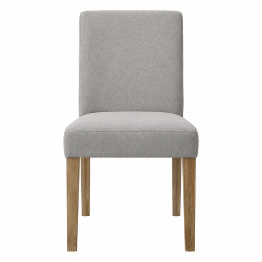 Chaise en bois et tissu polyester gris