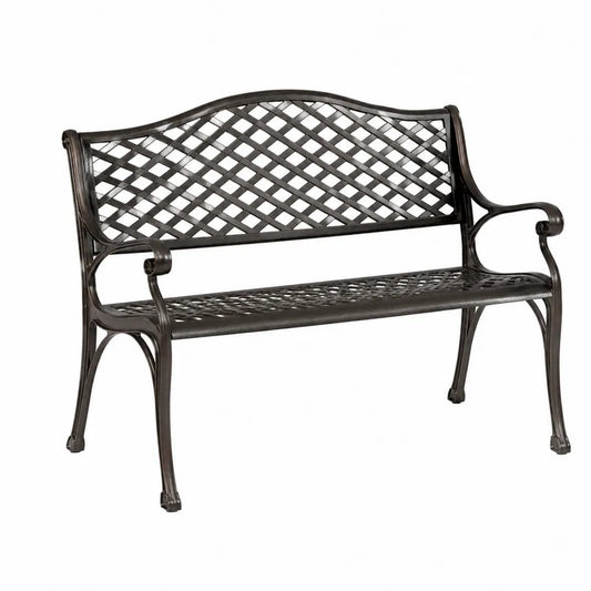 Banc de jardin en aluminium noir 128cm