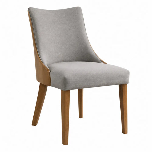 Chaise en bois et tissu gris