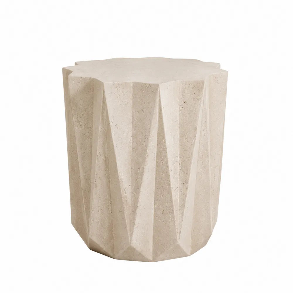 Table d'appoint en béton beige géométrique 45 cm