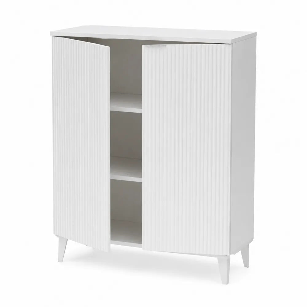 Armoire en bois MDF avec portes battantes 80x35x120 cm blanche
