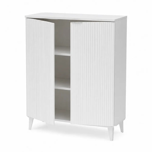 Armoire en bois MDF avec portes battantes 80x35x120 cm blanche