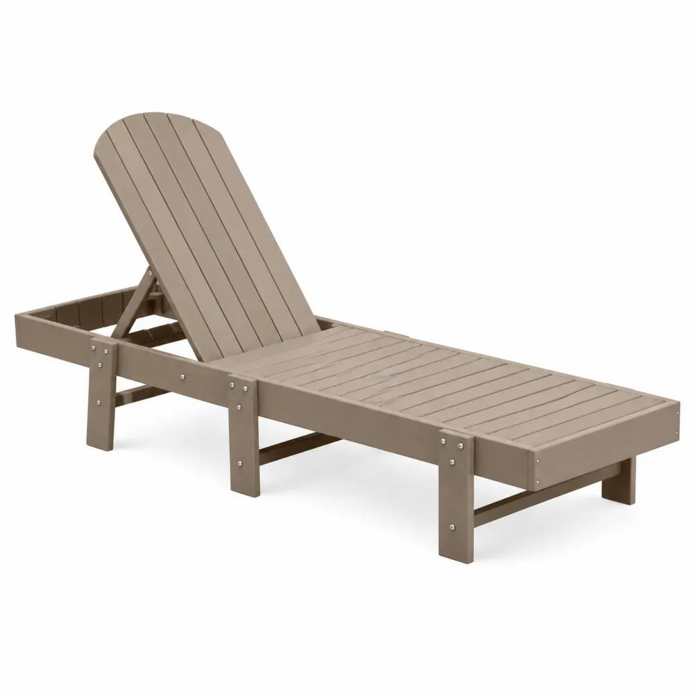 Chaise longue en polyéthylène réglable brune pour extérieur
