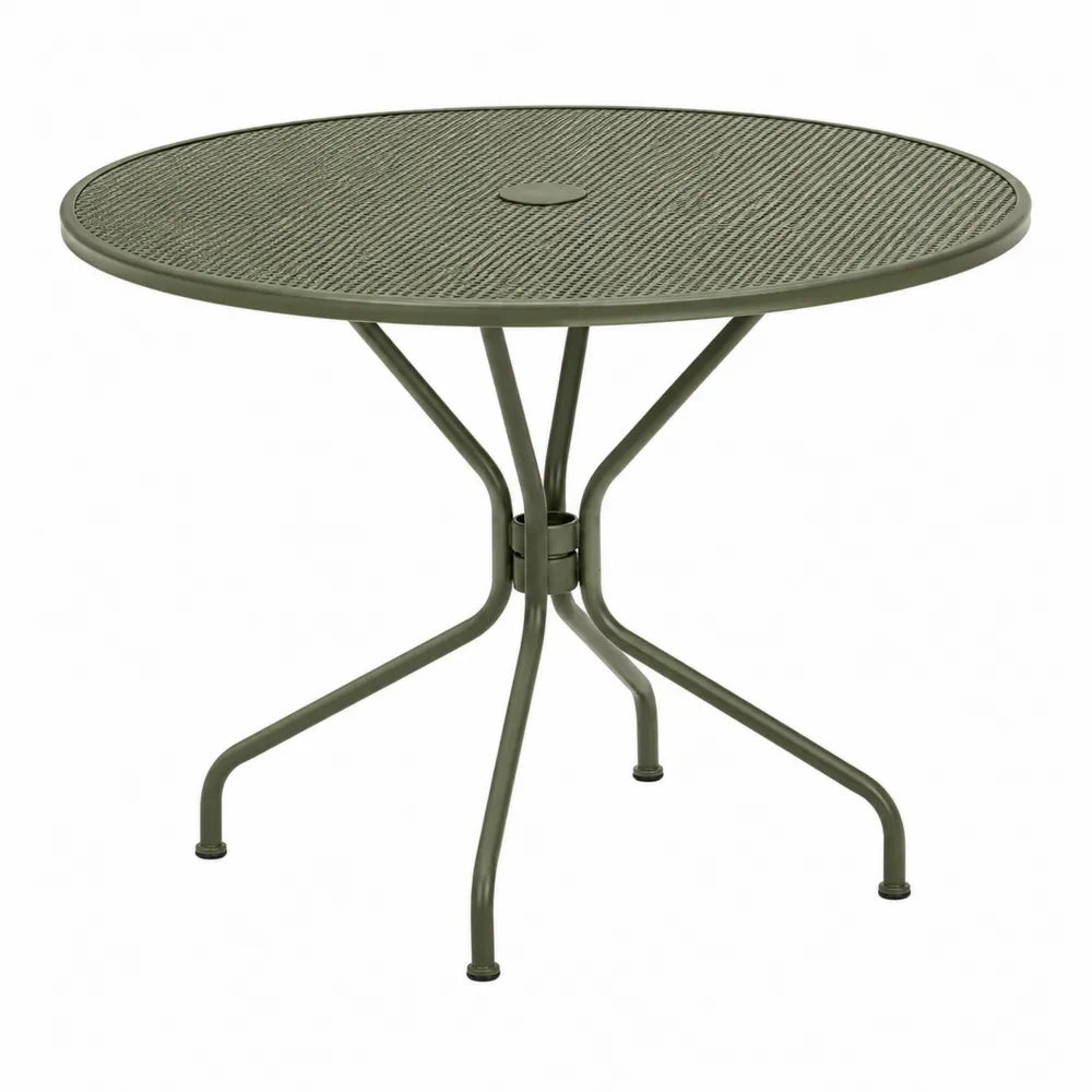 Table de jardin ronde en métal vert 90 cm
